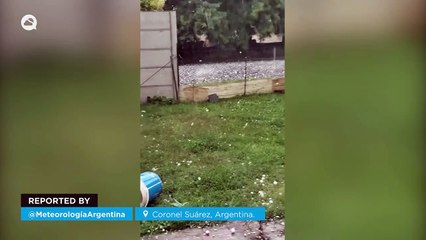 Impressive hailstorm in Coronel Suarez, Argentina