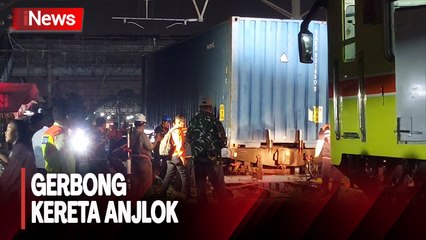 Satu Gerbong Rangkaian Kereta Pengangkut Peti Kemas Anjlok saat Langsir di Tanjung Priok