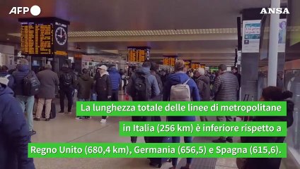 Italia maglia nera in Ue per metro, tram, treni suburbani