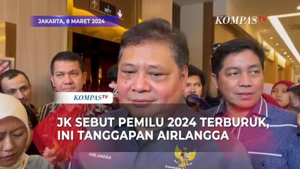 Tanggapan Airlangga soal JK Sebut Pemilu 2024 Terburuk