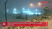 Ankara beyaza büründü! Gece saatlerinde kar yağışı etkili oldu