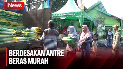 Antre Beras Murah, Ratusan Warga di Lumajang Rela Berdesakan Berjam-jam