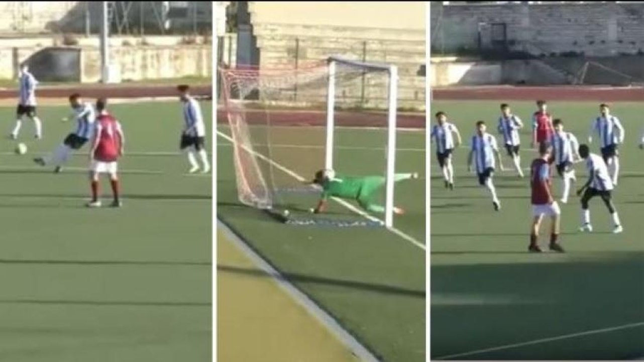 Calcia in porta da centrocampo: il gol fa impazzire tutti