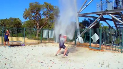CATCHING GIANT WATER BOMBS from 45m TOWER!