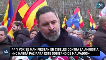 PP y Vox se manifiestan en Cibeles contra la amnistía: «No habrá paz para este Gobierno de malvados»