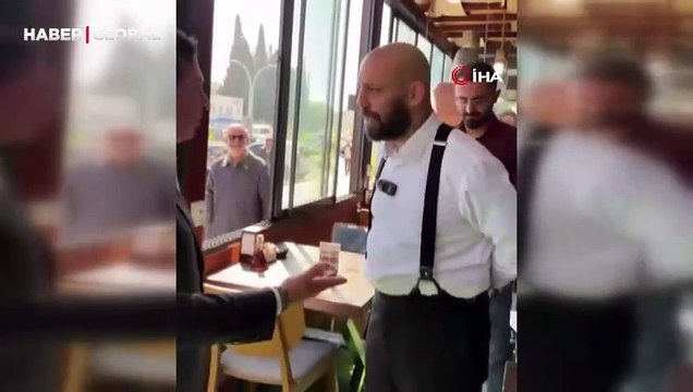 CHP'li Ahmet Aras ile İYİ Parti'nin Bodrum adayı Raşit Emir Süer arasında sert tartışma! ''Ben sizle tokalaşmam''