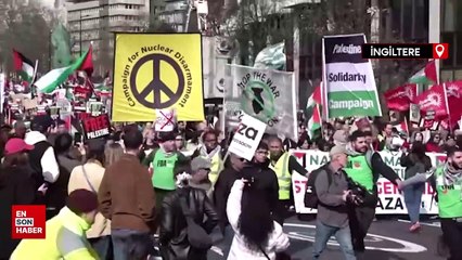 İngiltere’de halk Gazze’de ateşkes çağrısıyla tekrar sokaklarda