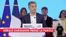 Gérald Darmanin prend la parole pour lancer la campagne de Renaissance pour les élections européennes.