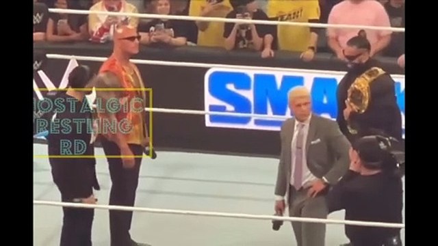 Roman Reigns Reaction on Cody Rhodes Slapping The Rock - Roman Reigns reaction at WWE SmackDown 3-08