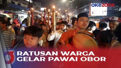 Ratusan Warga di Sawah Besar, Jakarta Pusat Gelar Pawai Obor Keliling Kampung
