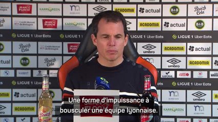 Lyon - Le Bris déçu par la défaite et "une forme d'impuissance à bousculer l'adversaire"