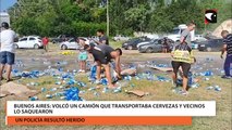 Buenos Aires: volcó un camión que transportaba cervezas y vecinos lo saquearon