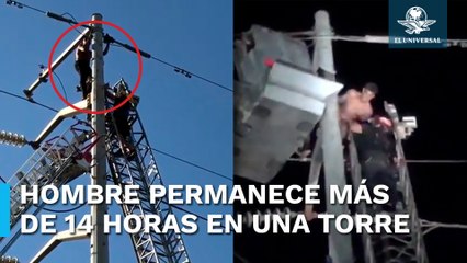Rescatan a venezolano que intentaba arrojarse desde torre de alta tensión