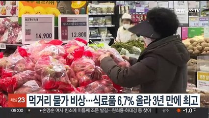 먹거리 물가 비상…식료품 6.7% 올라 3년 만에 최고