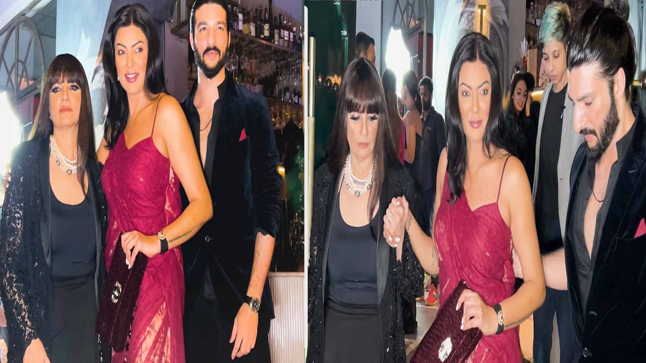 Sushmita Sen and her BF Rohman Shawl are all smiles as they attend Neeta Lulla's party | FilmiBeat