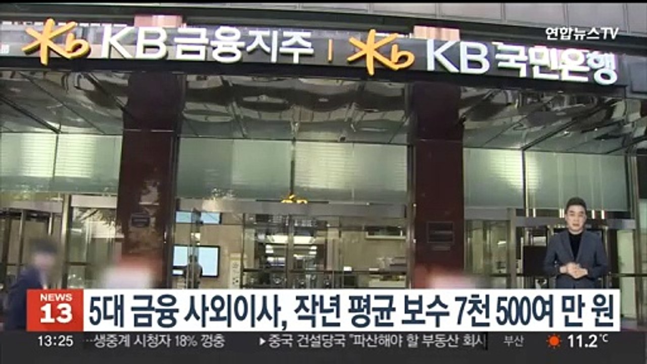 5대 금융 사외이사, 작년 평균 보수 7천500여만원