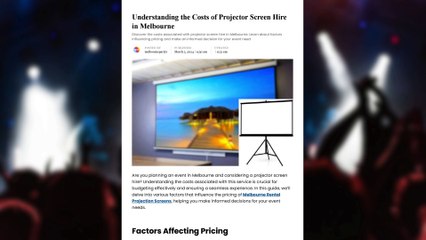 Costs of Projector Screen Hire in Melbourne | Melbourne Party Hire Cosign