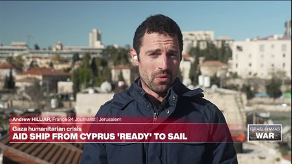 Aid boat readies as US sends vessel to build temporary pier in Gaza