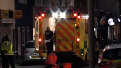 Police in Fawcett Road, Southsea, after serious attack