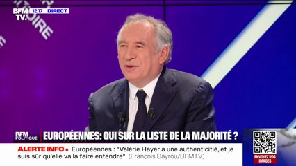 Européennes: "Valérie Hayer a une authenticité, et je suis sûr qu'elle va la faire entendre" affirme François Bayrou