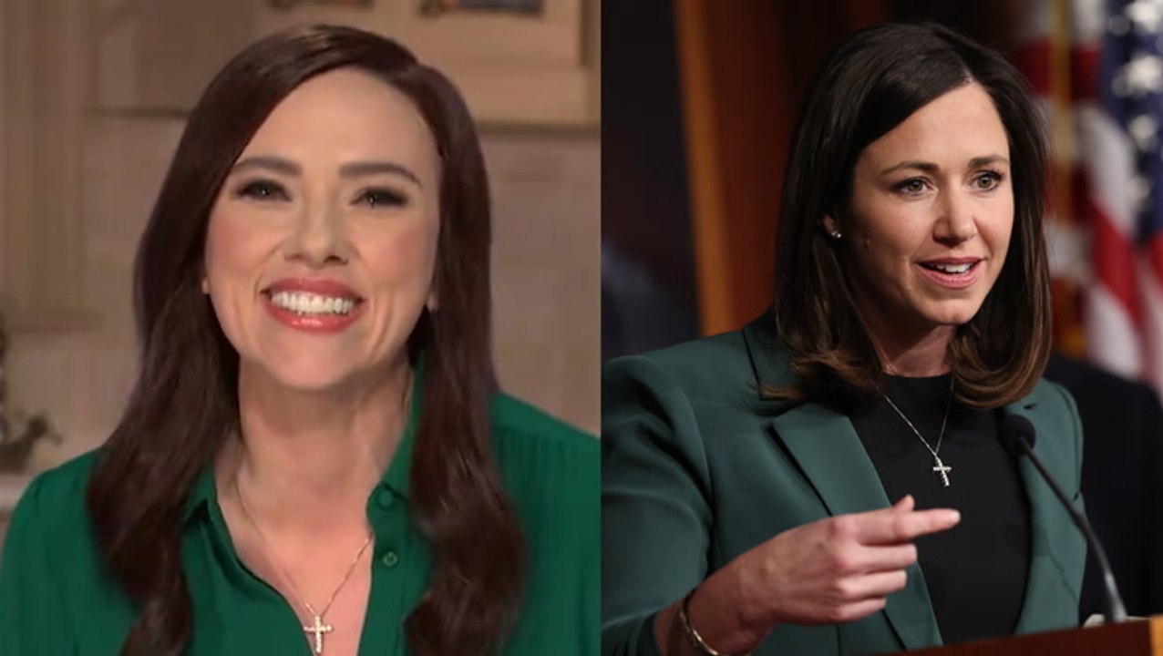 SNL: Scarlett Johansson hilariously mocks Katie Britt’s bizarre State of the Union rebuttal