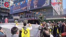 AKP koordinasyon merkezinin önünde protesto ‘Murat Kurum sözünü tut’