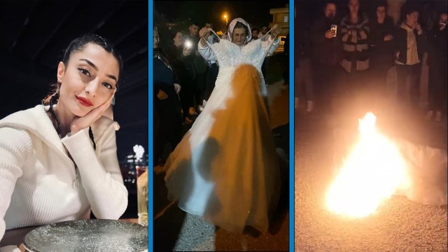 Mersin eski kocası tarafından öldürülen Merve Bayer’in annesi kızının gelinliğini yaktı: ”Her şey bununla başladı, bununla bitti. Hepinize ders olsun, evlenirken 40 kere düşünün.”