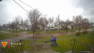 Mail Carrier Trips And Falls Caught On Ring Camera | Doorbell Camera Video