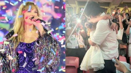 Taylor Swift Caught Hold Her Performance During Engagement Ceremony in Singapore