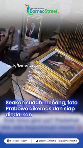 Foto Prabowo dan Gibran sebagai Presiden dan Wakil Presiden dikemas seakan sudah menang