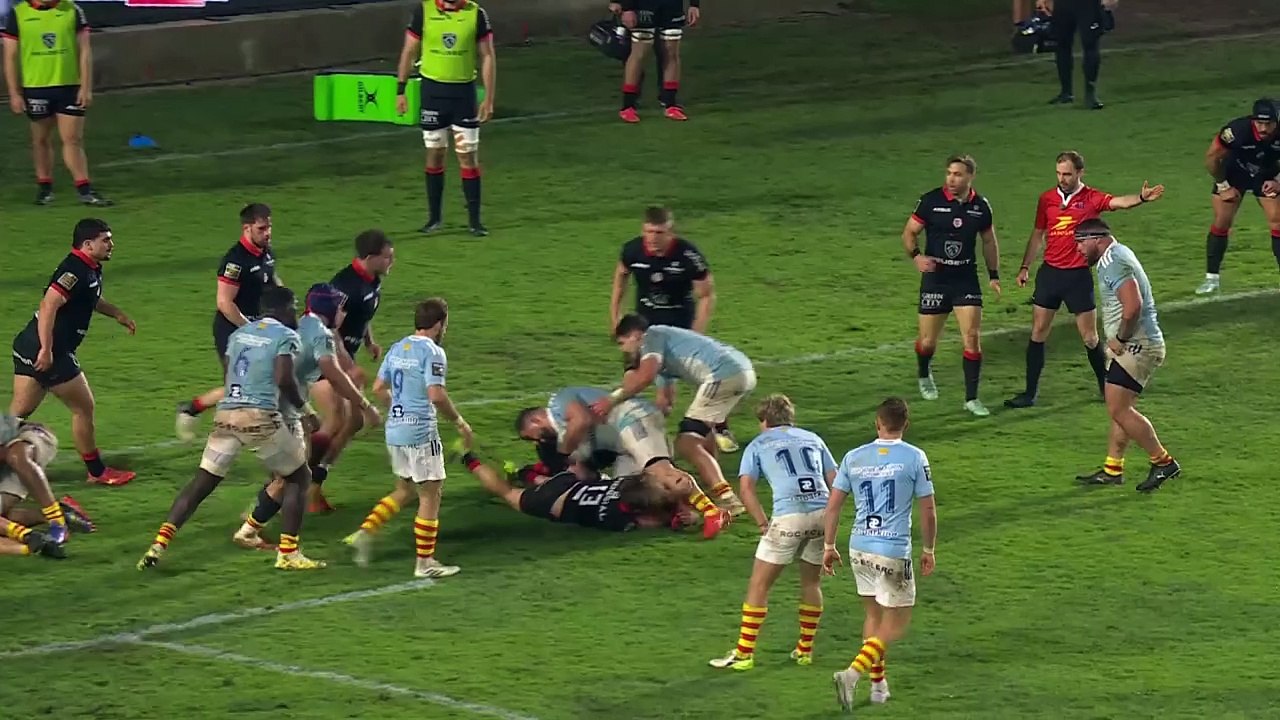 TOP 14 - Essai de Lucas DUBOIS (USAP) - USA Perpignan - Stade Toulousain