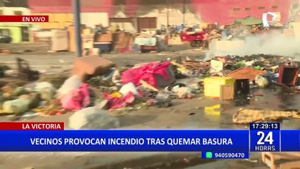 Quema de basura origina incendio en calle de La Victoria