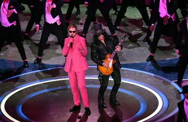 Slash joins Ryan Gosling for I'm Just Ken performance at the Oscars