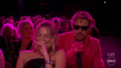 Ryan Gosling has Margot Robbie in fits of laughter during I’m Just Ken performance