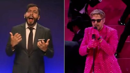 Watch: I’m Just Ken performed in sign language by lively Oscars interpreter