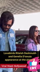 Lovebirds Riteish Deshmukh and Genelia D'souza appearance at the airport!