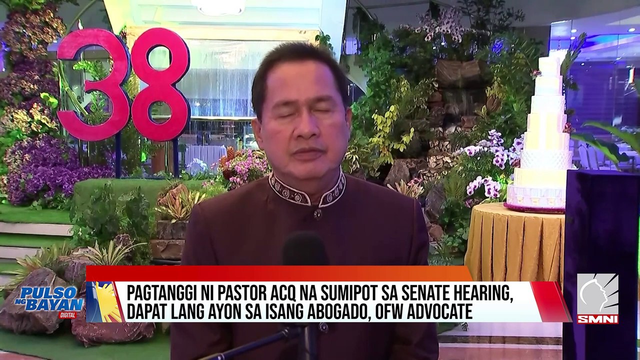 Pagtanggi ni Pastor acq na sumipot sa senate hearing, dapat lang ayon sa isang abogado, OFW Advocate