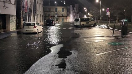 Inondation du quai Lesseps à Bayonne