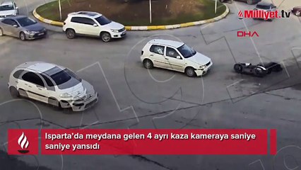 Isparta'da meydana gelen kazalar kamerada