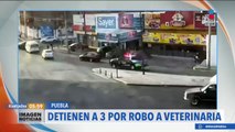 Detienen a tres por asalto a una clínica veterinaria en Puebla