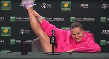WTA - Indian Wells 2024 - Est-ce qu'Aryna Sabalenka travaille sa souplesse à l'entraînement ? Sa réponse !