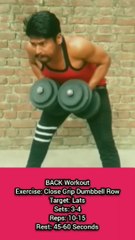 ❌ CLOSE GRIP DUMBBELL ROW ✔️ How can I increase my Back size? #heermlgangaputra #naturalbodybuilding