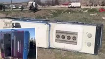 Ankara'nın Sincan ilçesinde otobüsün şarampole devrilmesi sonucu 20 kişi yaralandı