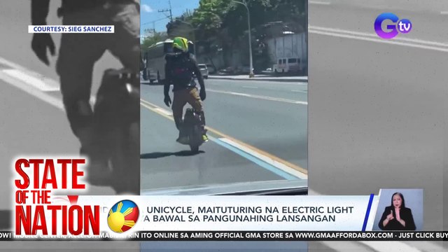 MMDA: Mga unicycle, maituturing na electric light vehicle kaya bawal sa pangunahing lansangan | SONA
