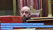 Peadar Heffron, former PSNI officer, on the 2010 attack upon him.  He was speaking at the European Day of Remembrance of Victims of Terrorism,  11.3.24, Stormont