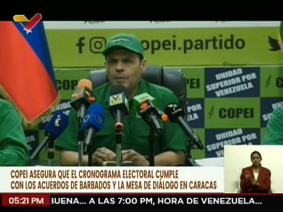 Partido COPEI reconoce el cronograma electoral 2024 anunciado por el