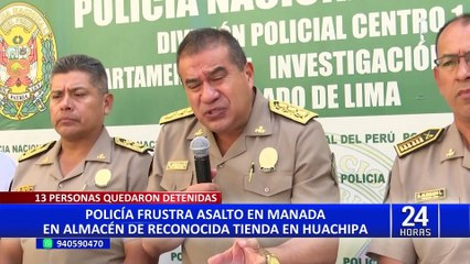 Huachipa: continúan detenidos 13 delincuentes que intentaron robar en almacén de útiles escolares