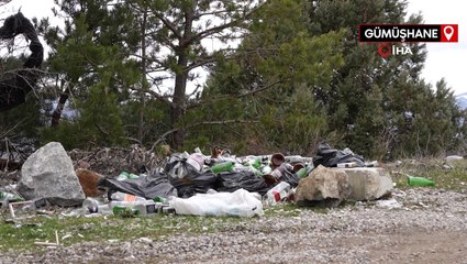Gümüşhane’de çöplüğe dönen orman