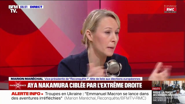 JO 2024 - La violente charge de Marion Maréchal contre Aya Nakamura sur BFMTV: Elle ne chante pas français ! Ce n'est ni notre langue, ni notre culture ! - VIDEO