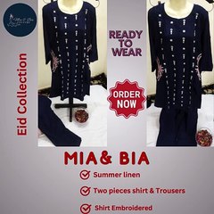 Dive into Eid elegance with Mia & Bia's stunning navy blue collection!
